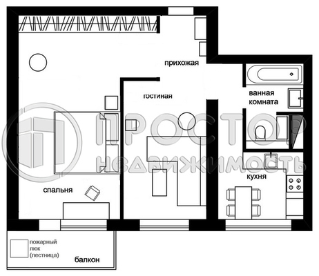 Продам двухкомнатную (2-комн.) квартиру, Дубки ул, 13, Москва г