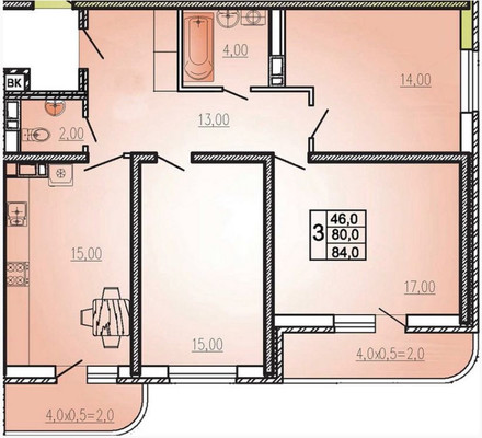 Продам трехкомнатную (3-комн.) квартиру, 39А, Дагомыс пгт