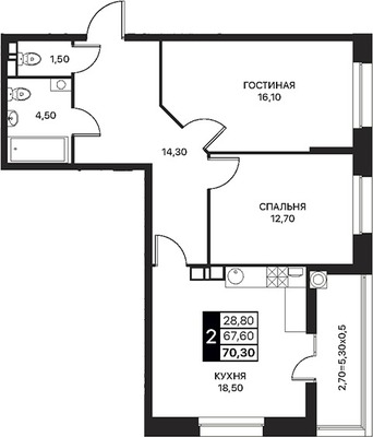 Продам двухкомнатную (2-комн.) квартиру, Берберовская ул, 97к2, Ростов-на-Дону г