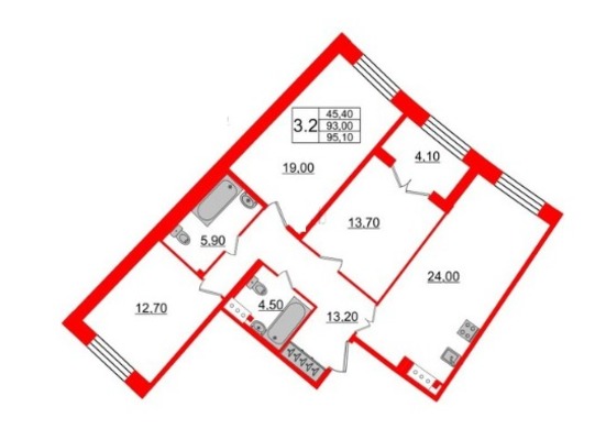 Продам трехкомнатную (3-комн.) квартиру, Петровский пр-кт, 28к1, Санкт-Петербург г