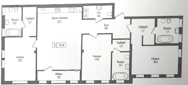 Продам трехкомнатную (3-комн.) квартиру, Энгельса ул, 18, Калининград г