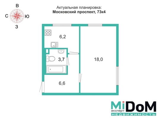 Продам однокомнатную (1-комн.) квартиру, Московский пр-кт, 73к4, Санкт-Петербург г