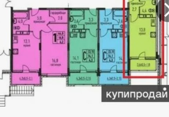 Продам однокомнатную (1-комн.) квартиру, Таманская ул, 121, Анапа г