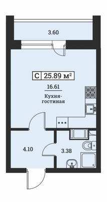 Продам однокомнатную (1-комн.) квартиру, Екатерининская ул, 19, Мурино п