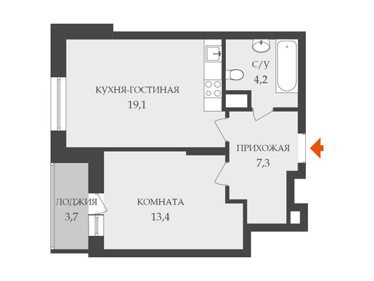 Продам однокомнатную (1-комн.) квартиру, Фёдора Котанова ул, 13к1, Санкт-Петербург г