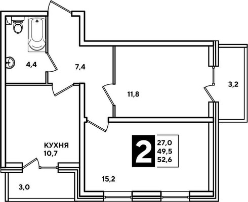 Продам двухкомнатную (2-комн.) квартиру, Дзержинского пр-кт, 247, Новороссийск г