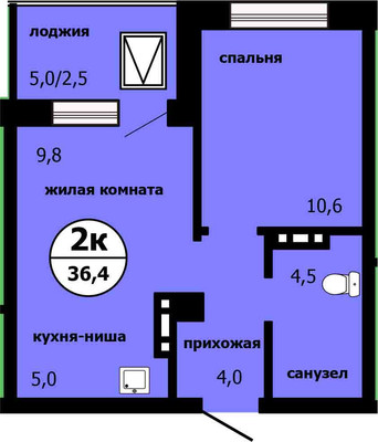 Продам двухкомнатную (2-комн.) квартиру (долевое), Лесников ул, 47кА, Красноярск г