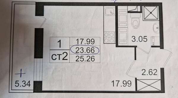 Продам однокомнатную (1-комн.) квартиру, Столичная ул, 6, Кудрово г