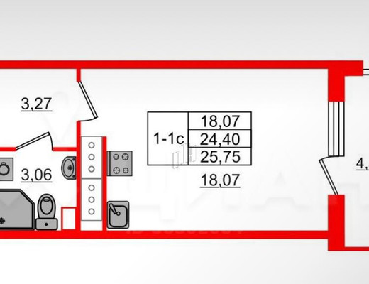 Продам однокомнатную (1-комн.) квартиру, Кондратьевский пр-кт, 68к4, Санкт-Петербург г