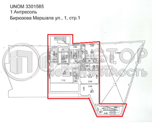 Продам коммерческое помещение 750 м2, Маршала Бирюзова ул, 1с1, Москва г