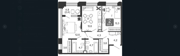 Продам двухкомнатную (2-комн.) квартиру (долевое), Автозаводская ул, 23, Москва г