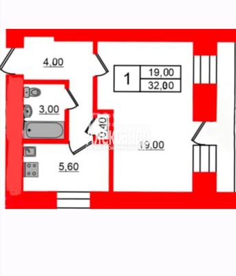 Продам однокомнатную (1-комн.) квартиру, Тореза пр-кт, 94к3, Санкт-Петербург г