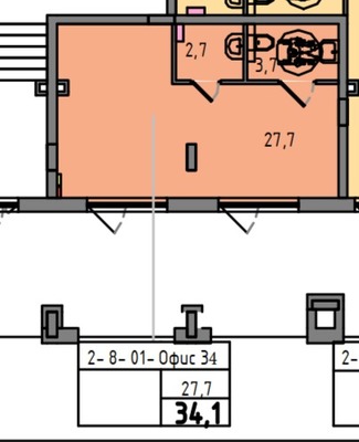 Продам коммерческое помещение 34,1 м2, Молодой гвардии ул, 36, Калининград г