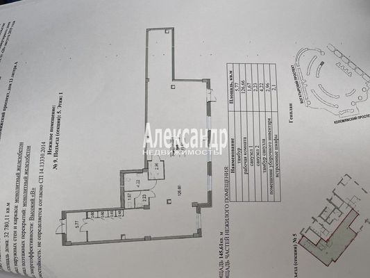 Сдам торговое помещение 146,5 м2, Ипподромный пер, 1к3, Санкт-Петербург г