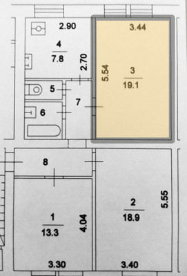 Продам комнату в 3-комн. квартире, Маршала Жукова пр-кт, 17к2, Москва г