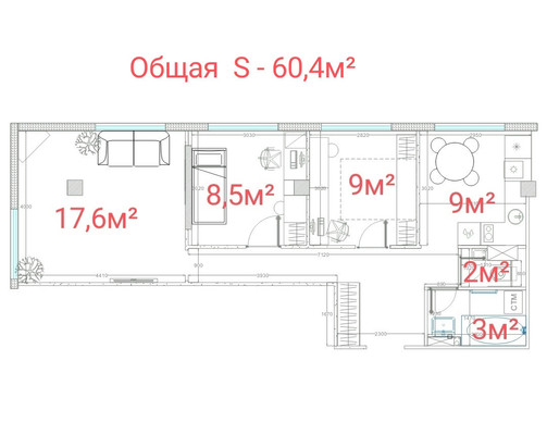 Продам трехкомнатную (3-комн.) квартиру, Шоссе в Лаврики ул, 67, Мурино п