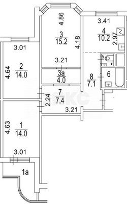 Продам трехкомнатную (3-комн.) квартиру, Лукинская ул, 18, Москва г