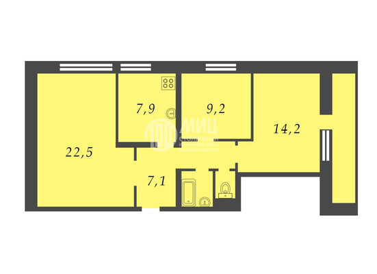 Продам трехкомнатную (3-комн.) квартиру, Кировоградская ул, 8к1, Москва г