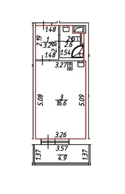 Продам однокомнатную (1-комн.) квартиру, Реки Каменки наб, 15к1 стр 1, Санкт-Петербург г