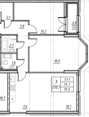 Сдам двухкомнатную (2-комн.) квартиру, Октябрьская наб, 40, Санкт-Петербург г