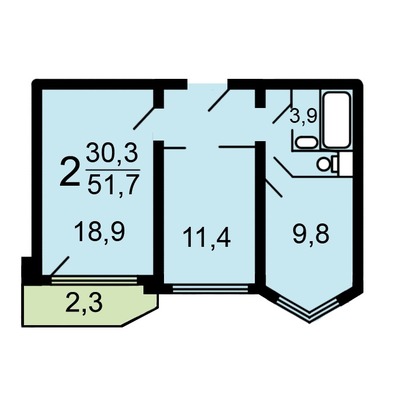 Продам двухкомнатную (2-комн.) квартиру, Востряковский проезд, 5к3, Москва г