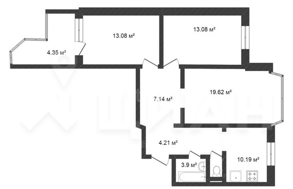 Продам трехкомнатную (3-комн.) квартиру, Новомарьинская ул, 12/12к1, Москва г