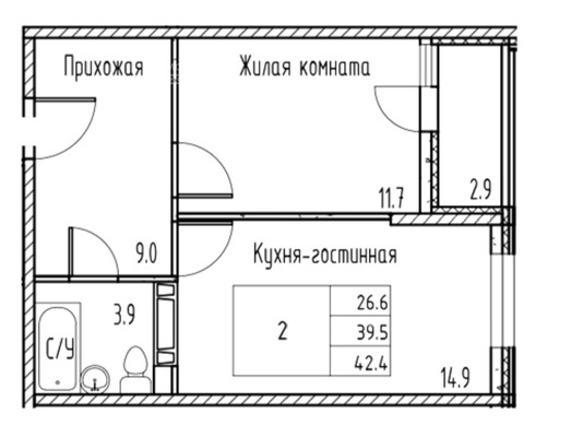 Продам однокомнатную (1-комн.) квартиру (долевое), Маршала Жукова пр-кт, Ростов-на-Дону г