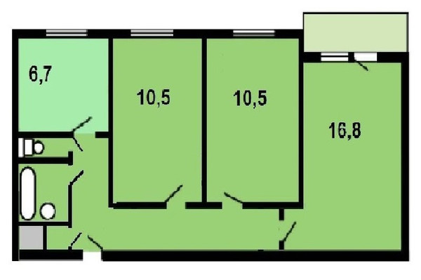 Продам трехкомнатную (3-комн.) квартиру, Кировоградская ул, 10к2, Москва г