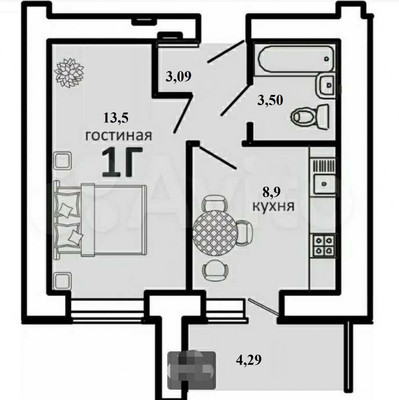 Продам однокомнатную (1-комн.) квартиру, Соборная ул, 2, Засечное с