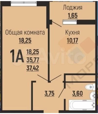 Продам однокомнатную (1-комн.) квартиру, Заполярная ул, 39к10, Краснодар г