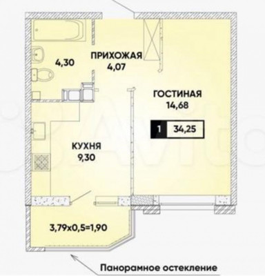 Продам однокомнатную (1-комн.) квартиру, Конгрессная ул, 33, Краснодар г