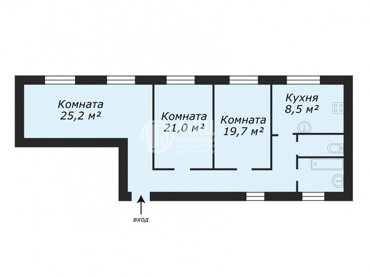 Продам трехкомнатную (3-комн.) квартиру, Народная ул, 13, Москва г