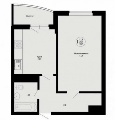Продам однокомнатную (1-комн.) квартиру, им. Валерия Гассия ул, 4/7к2, Краснодар г