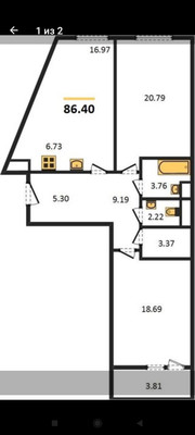 Продам трехкомнатную (3-комн.) квартиру, Сибгата Хакима ул, 51, Казань г