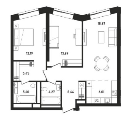 Продам трехкомнатную (3-комн.) квартиру, Пресненский Вал ул, 2к1, Москва г