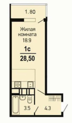 Продам однокомнатную (1-комн.) квартиру, им. Героя Георгия Бочарникова ул, 4к1, Краснодар г