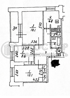 Продам трехкомнатную (3-комн.) квартиру, Путевой проезд, 38А, Москва г