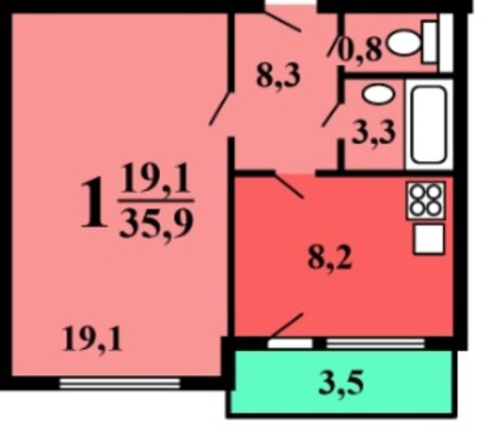 Продам однокомнатную (1-комн.) квартиру, Алтуфьевское ш, 7, Москва г