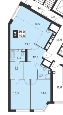 Продам трехкомнатную (3-комн.) квартиру (долевое), Академика Волгина ул, 2к2, Москва г