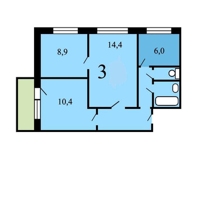 Продам трехкомнатную (3-комн.) квартиру, Анадырский проезд, 63, Москва г