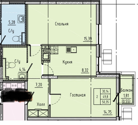 Продам двухкомнатную (2-комн.) квартиру, Нансена ул, 1096, Ростов-на-Дону г