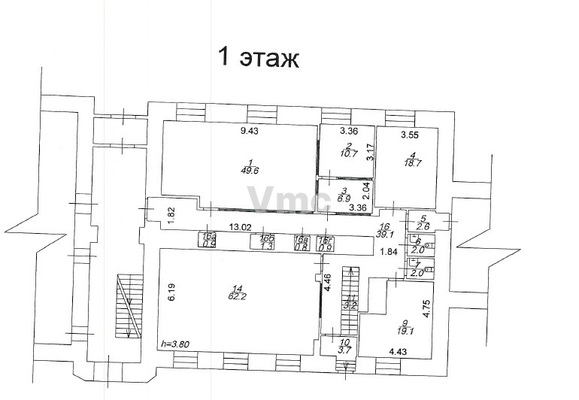 Сдам офисное помещение 400 м2, Романов пер, 2/6 5, Москва г