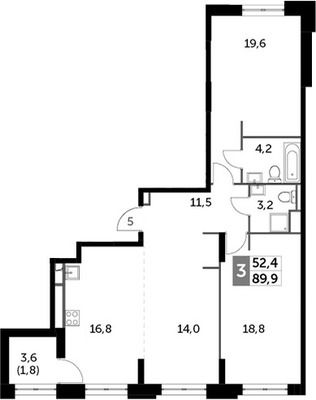 Продам трехкомнатную (3-комн.) квартиру, Шеногина ул, 1, Москва г