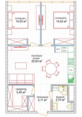 Продам двухкомнатную (2-комн.) квартиру, Мира ул, 20, Геленджик г