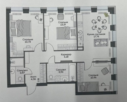 Продам трехкомнатную (3-комн.) квартиру, Автозаводская ул, 24к1, Москва г