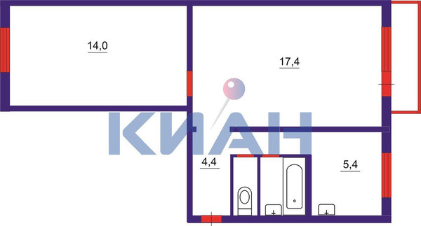 Продам двухкомнатную (2-комн.) квартиру, Карбышева ул, 32, Красноярск г
