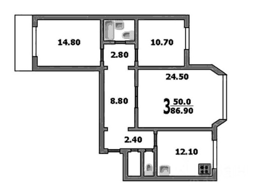 Продам трехкомнатную (3-комн.) квартиру, Поречная ул, 31к1, Москва г