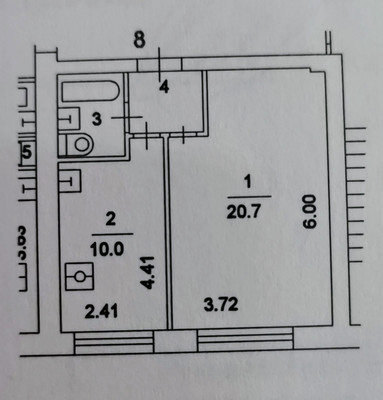 Продам однокомнатную (1-комн.) квартиру, Дмитровское ш, 105к6, Москва г