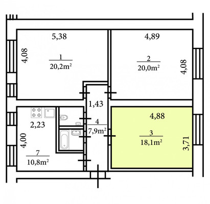 Продам комнату в 3-комн. квартире, Дмитровка Б. ул, 18/20к18, Москва г