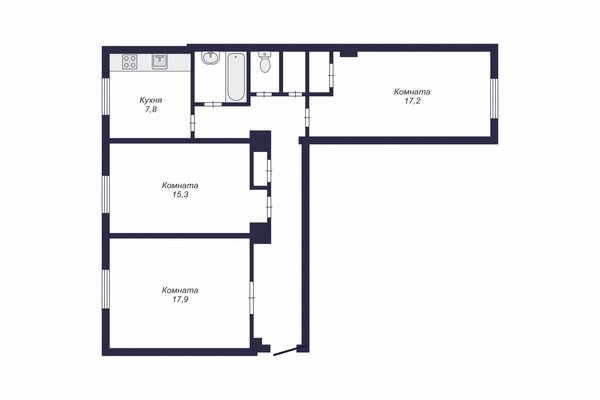 Продам трехкомнатную (3-комн.) квартиру, Доватора ул, 19, Челябинск г